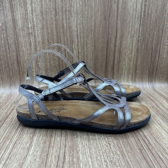 NAOT  Sz 10 (41)  Leather Dorith Metallic Strappy Comfort Walking Sandals - Picture 1 of 7